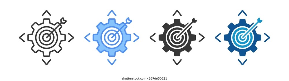 Conjunto de iconos de configuración de objetivos Colección de estilos múltiples