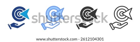 Goal Setting icon set multiple style collection