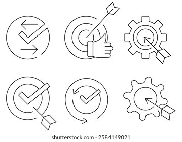 Goal setting icon set vector.