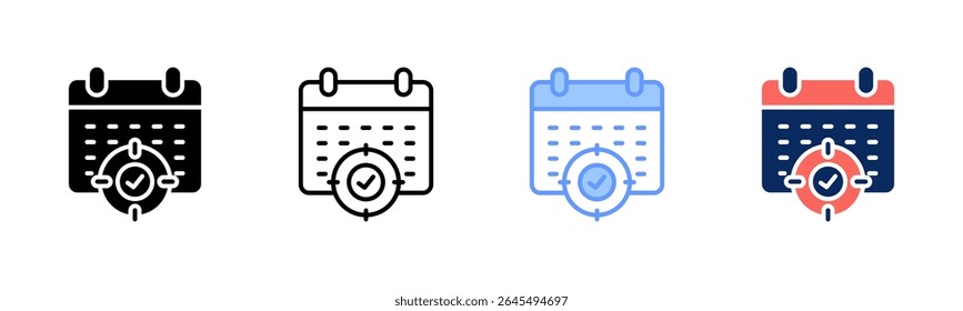 Goal Setting icon sheet multiple style collection
