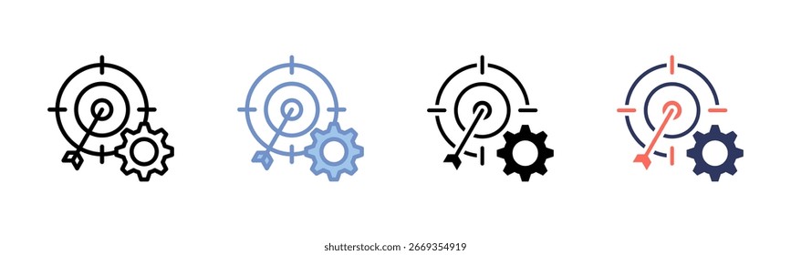 Goal Setting icon sheet multiple style collection