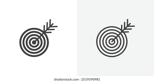Goal setting icon. solid filled and stroke thin line style eps 10