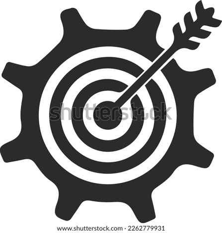 Goal setting icon, target setting icon black vector