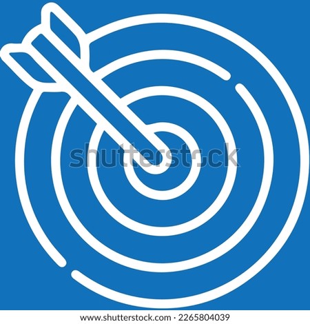 Goal setting icon, target setting icon blue vector