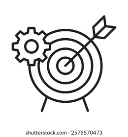  Goal Setting Icon with Target Symbol