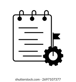Icono de ajuste de objetivos con fondo blanco Vector Ilustración de stock