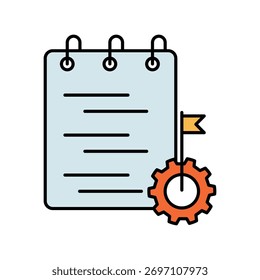 Icono de ajuste de objetivos con fondo blanco Vector Ilustración de stock