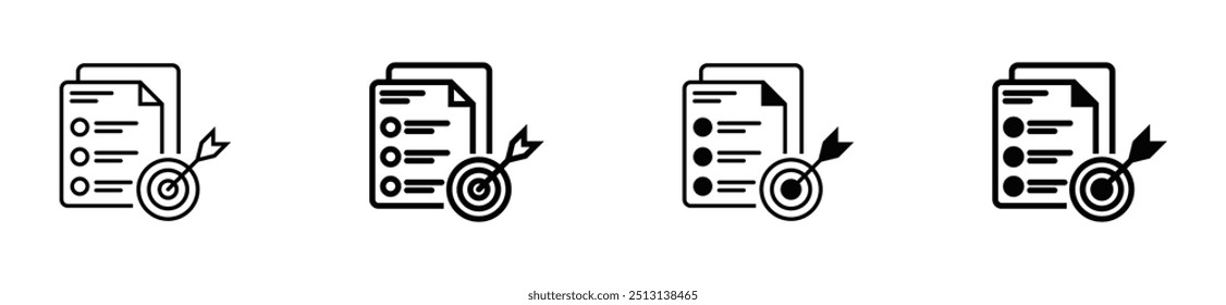 Ícones de configuração de meta vetor definir ilustração de estoque. vetor de estoque. ilustração.