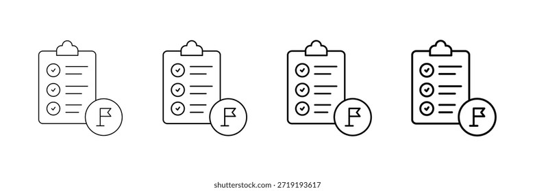 Definição De Meta Ícones Vetor Definido Em Estilo De Linha De Traçado Diferente