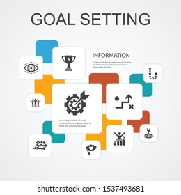 goal setting Infographic 10 line icons template. dream big, action, vision, strategy simple icons