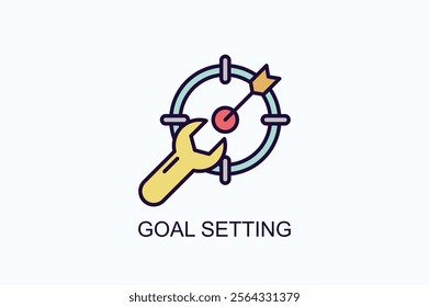 Goal Setting Isolated Vector, Icon Or Logo Sign Symbol Illustration