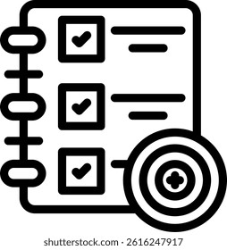 Goal Setting Line Vector Icon Design