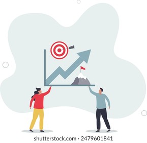 Goal setting for measurable business target achievement . Smart strategy and plan for successful objective reaching .flat illustration.