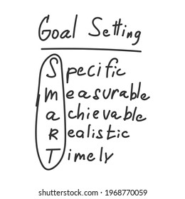 Goal setting as memo on white background. Vector