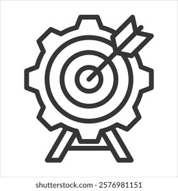 Goal Setting Outline Icon Vector Illustration