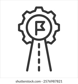 Goal Setting Outline Icon Vector Illustration