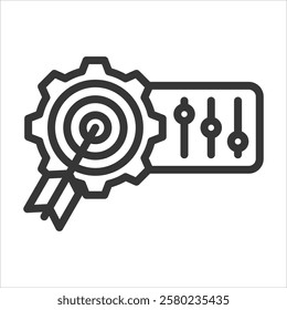 Goal Setting Outline Icon Vector Illustration