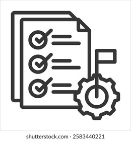 Goal Setting Outline Icon Vector Illustration