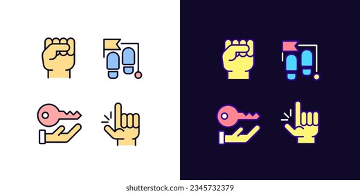 Die Pixeleinstellung ist perfekt für helle und dunkle Designsymbole. Entwicklung und Fortschritt. Zugang für Unternehmen. Einfache, ausgefüllte Linienzeichnungen. Helle Clipkunst auf Weiß und Schwarz. Bearbeitbarer Hub