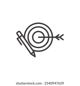 Goal setting stroke icon in black