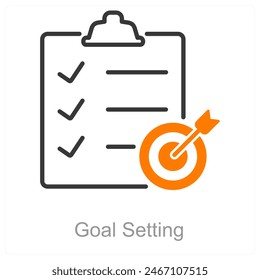 Goal Setting and target icon concept