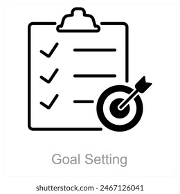 Goal Setting and target icon concept