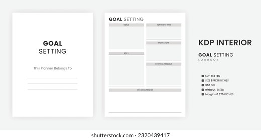 Goal setting template printable KDP interior