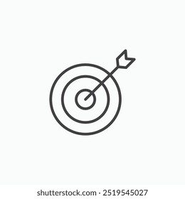 Goal setting thin liner icon isolated