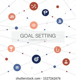 goal setting trendy web template with simple icons. Contains such elements as dream big, action, vision