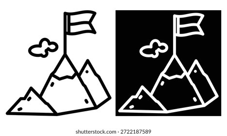Ajuste de la meta Versión de dos tonos en fondo blanco y negro