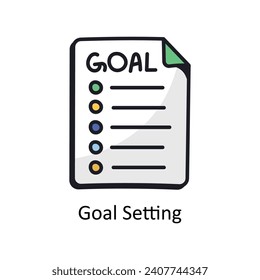 Goal Setting vector filled outline doodle Design illustration. Symbol on White background EPS 10 File 