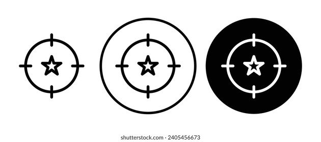 Goal setting vector icon set. Business aim planning vector illustration. Work ambition achievement sign. Finance success line icon suitable for apps and websites UI designs.