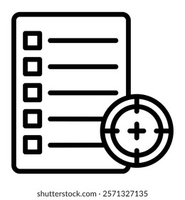 Goal Setting Vector Line Icon Design