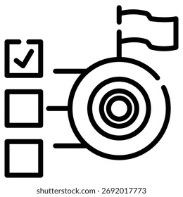 goal setting web icon in outline style