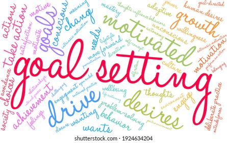 Goal Setting word cloud on a white background. 