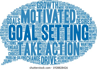 Goal Setting word cloud on a white background. 