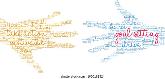 Goal Setting word cloud on a white background. 