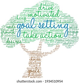 Goal Setting word cloud on a white background. 