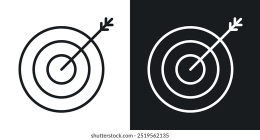 Goal settingline vector icon set in solid and outline style.