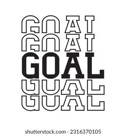 goal shout text, funnies stylized on transparency background. Soccer, football design element, logo template, isolated illustration.