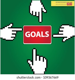 Goal sign and fingers,Vector