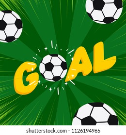 Goal sign and football ball, vector illustration.