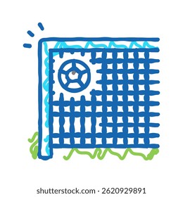 goal soccer doodle icon sketch vector. goal soccer sign. isolated symbol illustration
