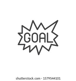 Goal,  Speech Bubble line icon. linear style sign for mobile concept and web design. Lettering goal outline vector icon. Symbol, logo illustration. Vector graphics