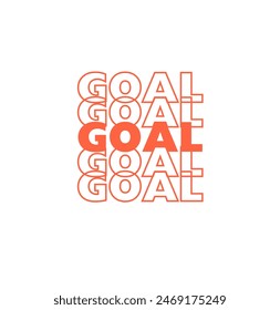 Goal sticker expression with text style. Goal football sport, soccer ball.