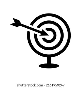 Goal, stretch, aim, target icon. Black vector graphics.