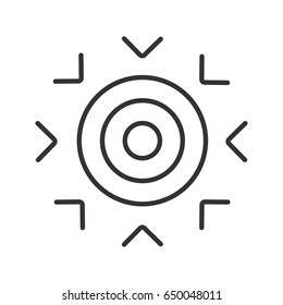 Goal symbol linear icon. Thin line illustration. Purpose abstract metaphor contour symbol. Vector isolated outline drawing