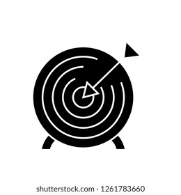 Goal target black vector concept icon. Goal target flat illustration, sign