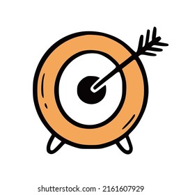 Goal target element. Doodle sketch scribble style. Hand drawn target vector illustration for aim icon.