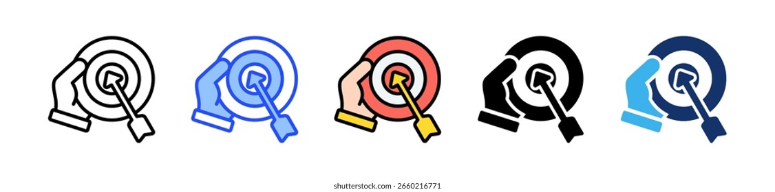 Colección de íconos de objetivo objetivo con varios estilos